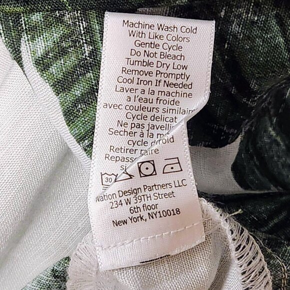 🌴 ANDREA JOVINE Palm Tropical Print Linen Cotton Tank Top Blouse Summer sz S-M - Picture 5 of 15